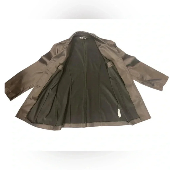 Moda Vero Shiny Olive 3/4  Sleeve Blazer Jacket Size 9/10 - Picture 8 of 12